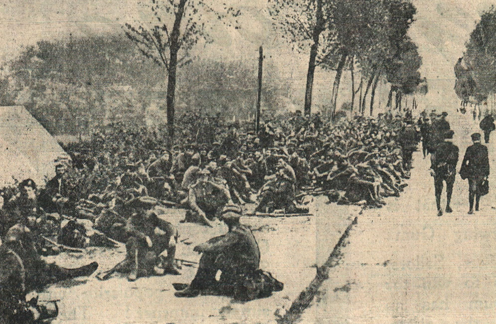 This picture from The Northern Echo of June 27, 1916 - or X-Day - was taken during the build-up to the Battle of the Somme. Soldiers wait in roadside bivouacs
