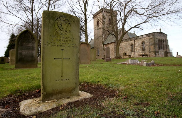 How did a Welshman with the Irish Rifles end up in a County Durham graveyard?