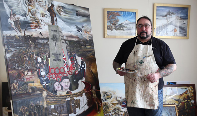 Newton Aycliffe military artist’s First World War centenary painting will embark on four year tour of galleries