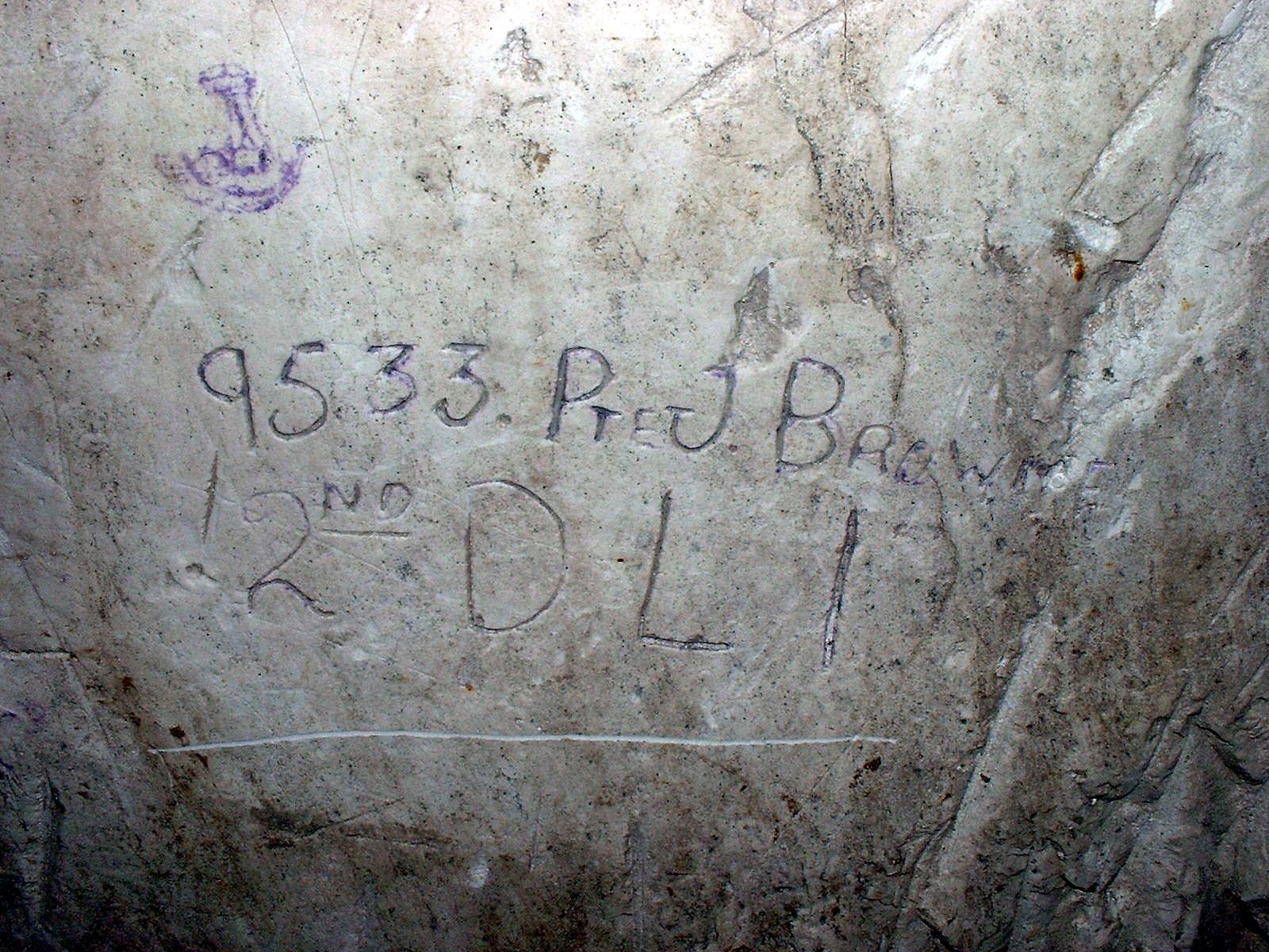 Graffiti left by Durham Light Infantry soldiers in tunnels beneath First World War battlefield is discovered a century on