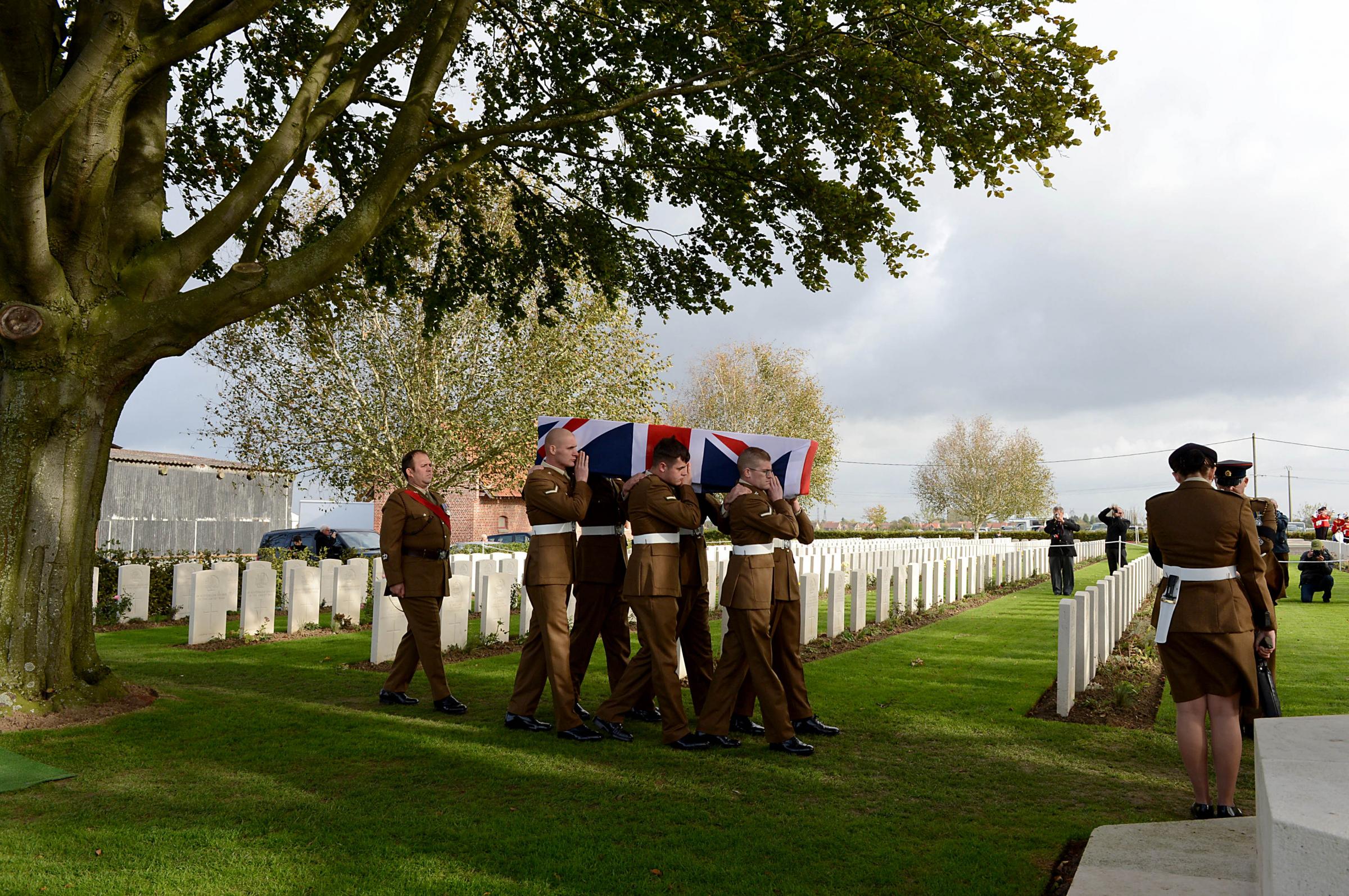 North-East soldier laid to rest one hundred years after death on battlefield of France