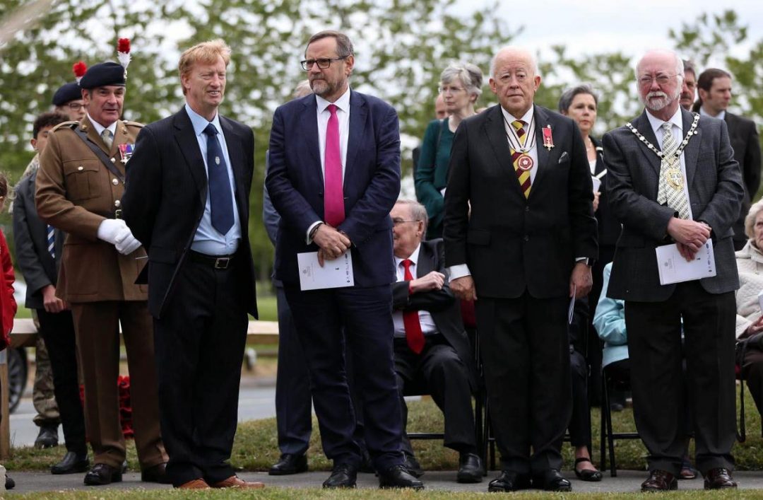 A service takes place at Thornley Village Centre to honour Second Lieutenant John Scott Youll, who was awarded the Victoria Cross with a commemorative stone. Picture: CHRIS BOOTH