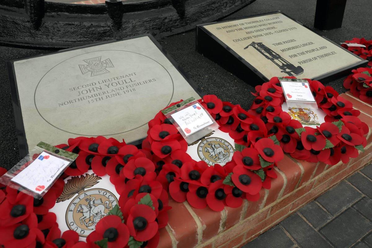 HONOURED: First World War hero Second Lieutenant John Scott Youll was honoured with unveiling of memorial paving stone in Thornley. Picture: GAVIN ENGELBRECHT