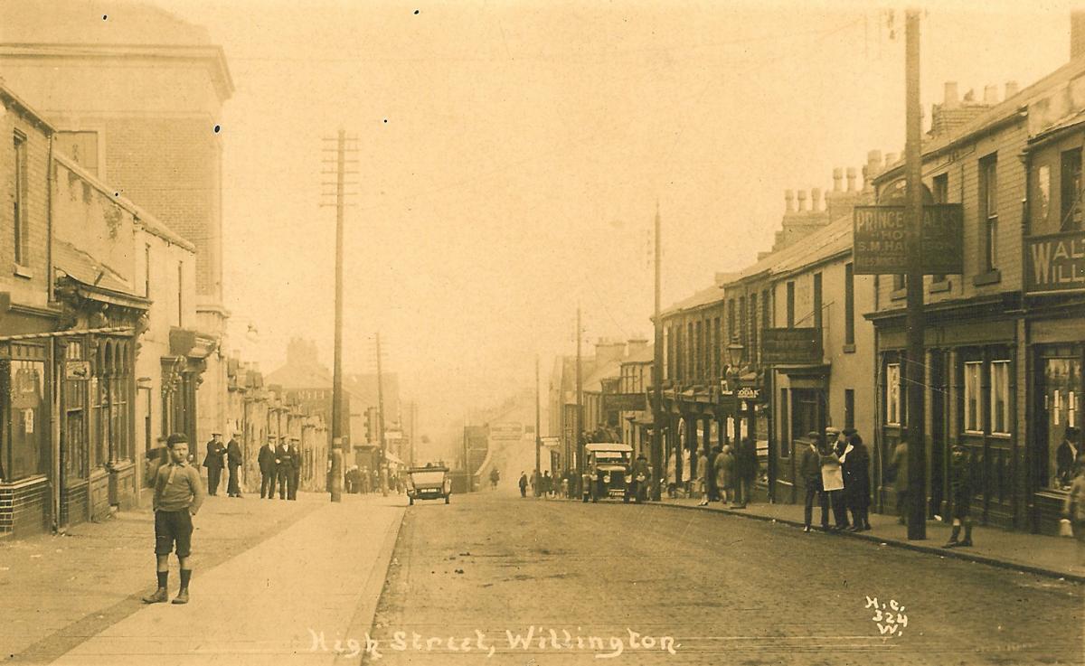 Willington High Street, where George McKean was born, on an Edwardian postcard. Picture courtesy of Olive Linge