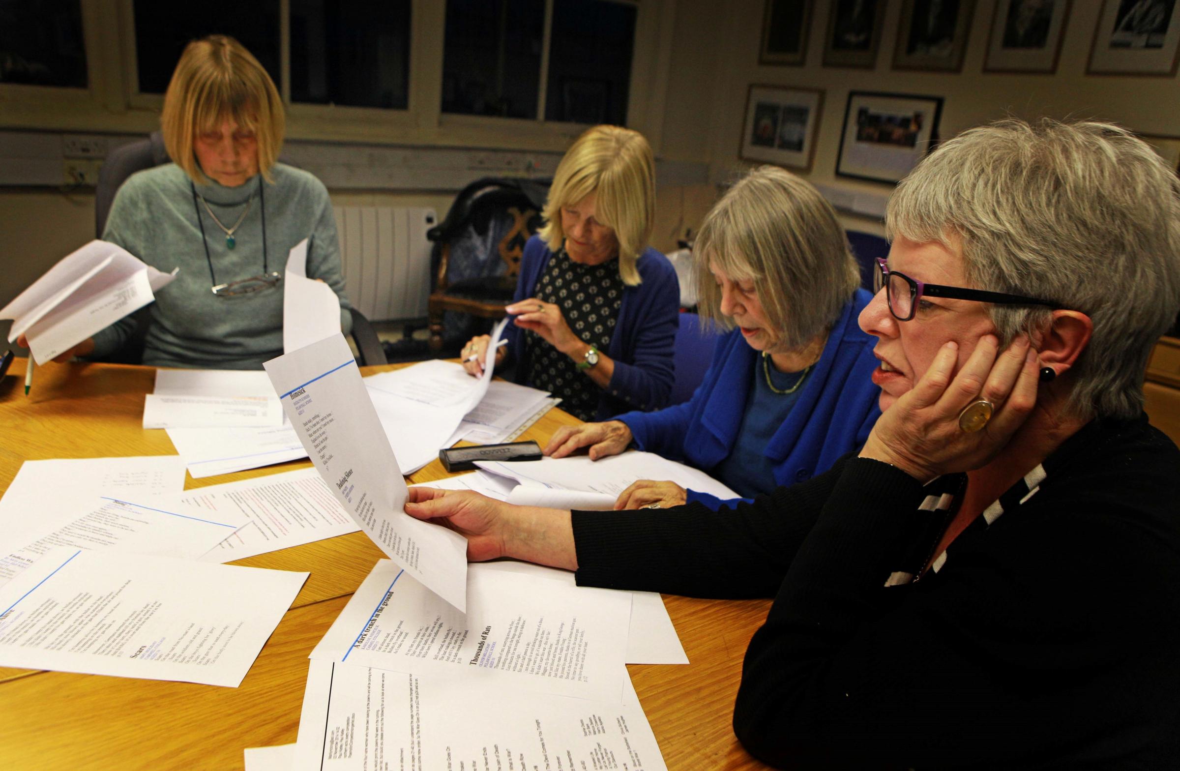 Judging takes place on First World War poetry competition